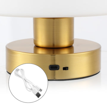 Zoe 5.75" Bohemian Farmhouse Iron Rechargeable Integrated LED Table Lamp - JONATHAN Y